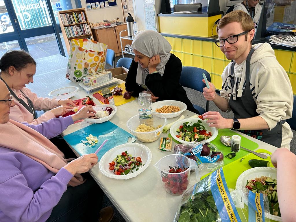 Luke helping at glebe farm community hub