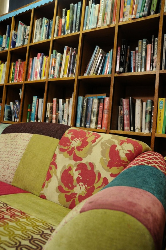 comfy sofa in our refence corner